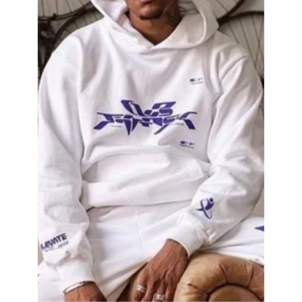 CLUB FANTASY NEON LOGO WHITE HOODIE L